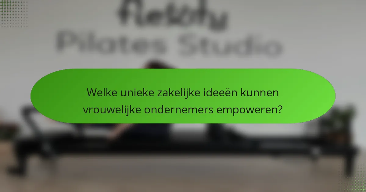 Welke unieke zakelijke ideeën kunnen vrouwelijke ondernemers empoweren?