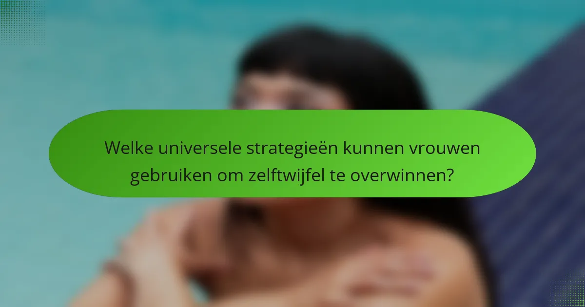 Welke universele strategieën kunnen vrouwen gebruiken om zelftwijfel te overwinnen?