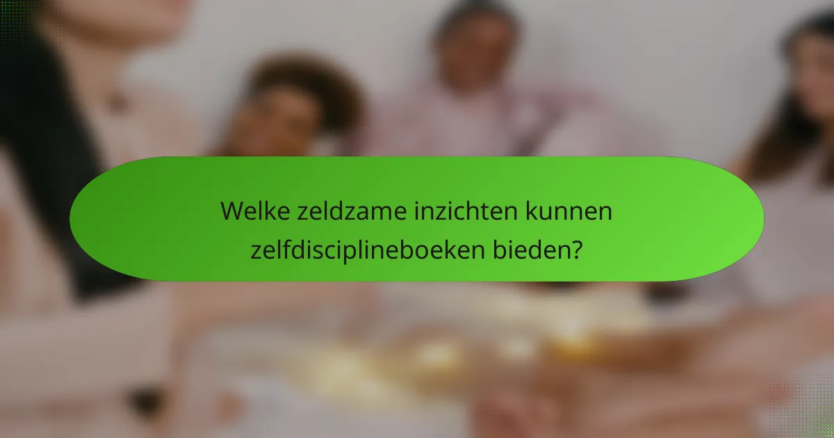 Welke zeldzame inzichten kunnen zelfdisciplineboeken bieden?