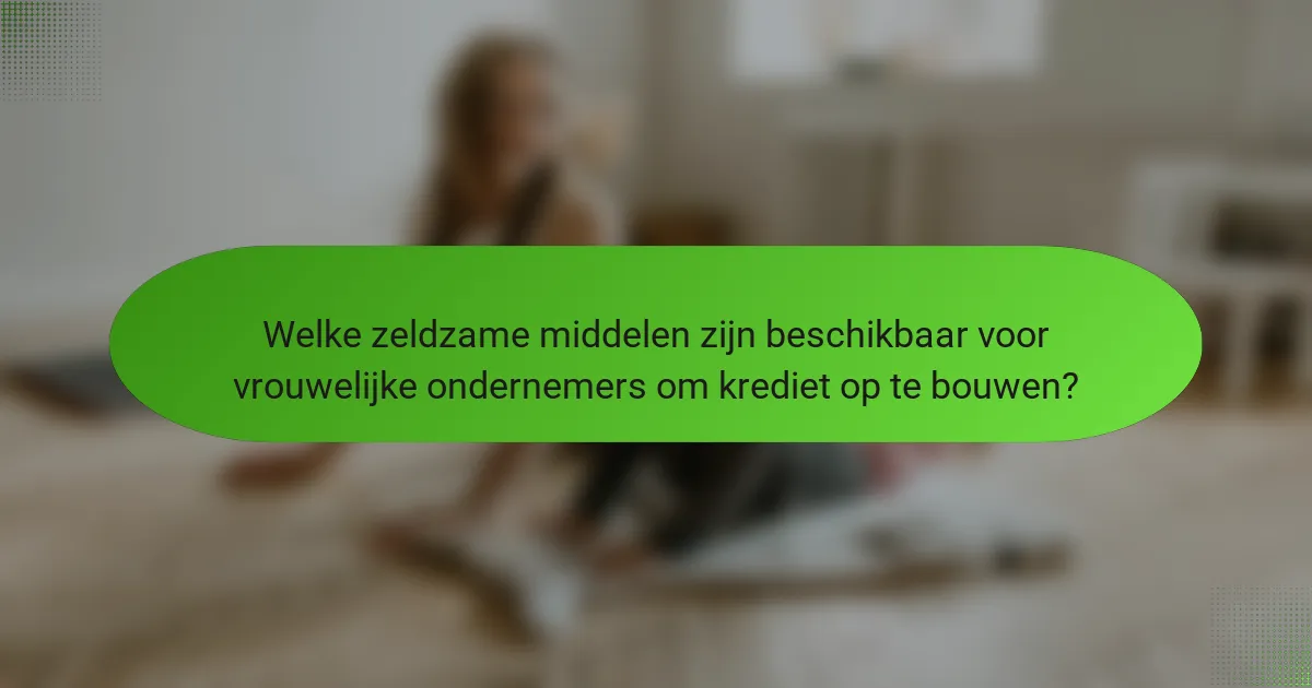 Welke zeldzame middelen zijn beschikbaar voor vrouwelijke ondernemers om krediet op te bouwen?