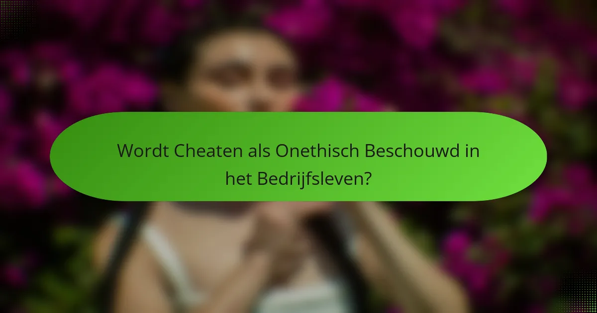Wordt Cheaten als Onethisch Beschouwd in het Bedrijfsleven?